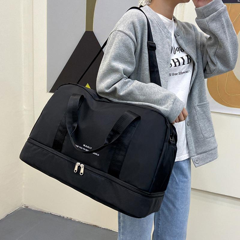 Borsone da viaggio pieghevole di grande capacità Borsa sportiva leggera per separazione bagnata e asciutta