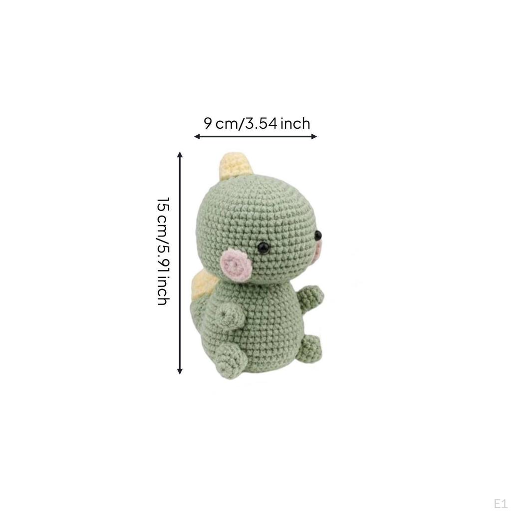 Handmade Stuffed Toy Dinosaur Kit English Instructions Crochet Includes All Tools