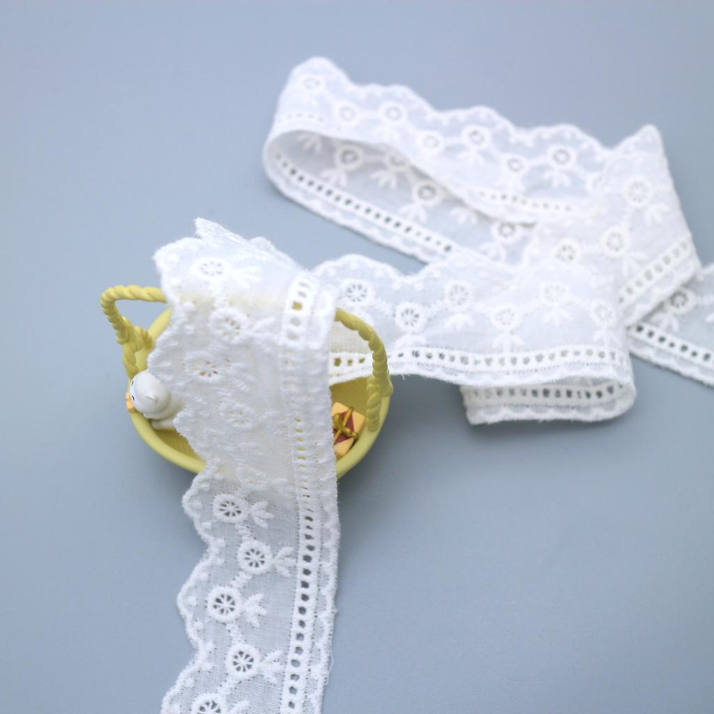 White Embroidered Cotton Lace Diy Handmade Accessories Hollow Embroidery Clothes Decorative Edge