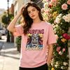 Surfing Paradise California Tiki Mask Palm Tree Vintage Graphic T Shirt Unisex Unisex Cotton Short Sleeve Tee Beach Surf Casual