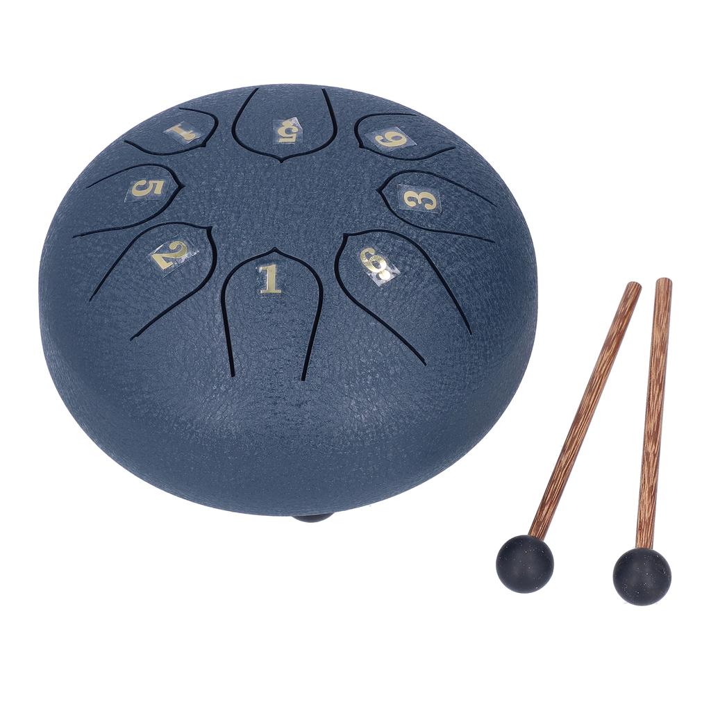 6in 8 Tones Tongue Drum with Mallets Music Book Musical Percussion Instruments for Meditation Entertainment