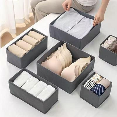 Cross-Border Non-Woven Foldable Organizer: 6-Piece Underwear Storage Set for Socks, Bras, and Underpants