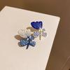 Vintage Asymmetric Blue Drip Glaze Flower Earrings for Women Simple Design Fashion Exquisite Jewelry Wedding Accessories Gifts