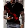 (Pearson-Auswahl) Herren T-Shirt mit 3D-Druck, mehrfarbiges High-Definition-Muster, lässiges kurzärmeliges Herren-Sommertop