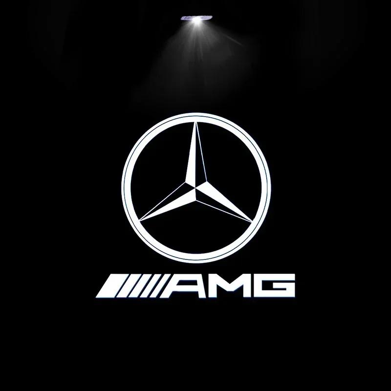 XDFMN1 Hot 2026 For Benz 2pcs Car Door Welcome Light Logo Emblem For Mercedes Benz A C E GLC GLA GLE GLB Class W177 W205 W212 W213 X253