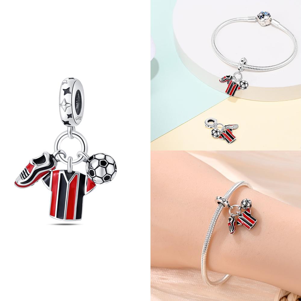 Fashion Woman Red Charms Copper Strawberry Ladybird Cars Lipstick Beads Fit Pandach Original Bracelets Diy Jewelry Gift