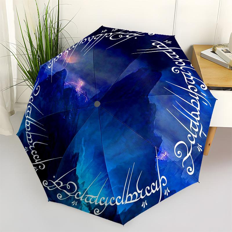 Elven Mountains: Mystical Fantasy Art PrintUmbrella, Portable 3-Fold Compact Umbrella for Men & Women Gift