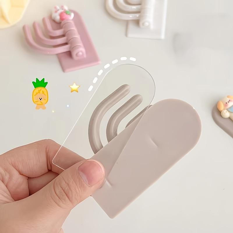 4pcs Cute Animal Key Hooks Home Durable Plastic Cartoon Decor Starfish Designs Space-Saving Organizer Keys Hats Bags Hooks