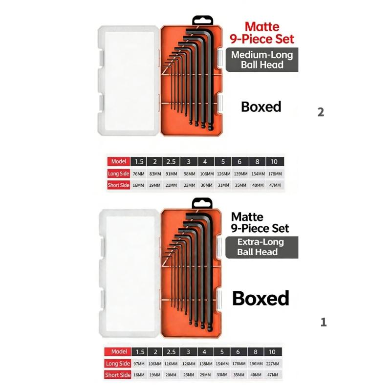 Multipurpose L Type Hex Wrench Set Hex Key With Extended Handle For Tight Space Repairs And Assembly