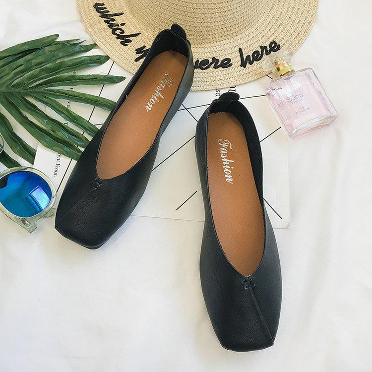 Women's Square-Toe Ballet Flats Breathable Slip-On Loafers for Girls,Trendy Casual Shoes for Spring Summer Fall