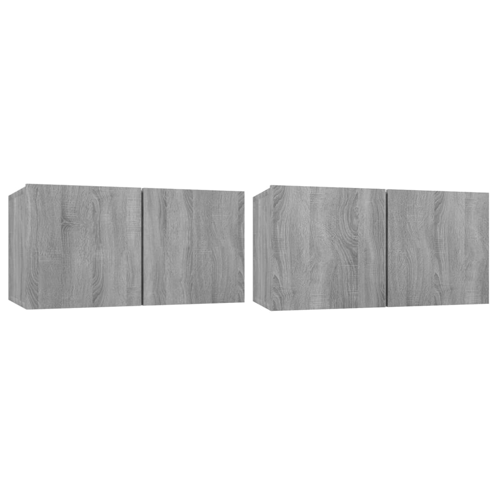 4 Piece TV Cabinet Set Grey Sonoma Particleboard