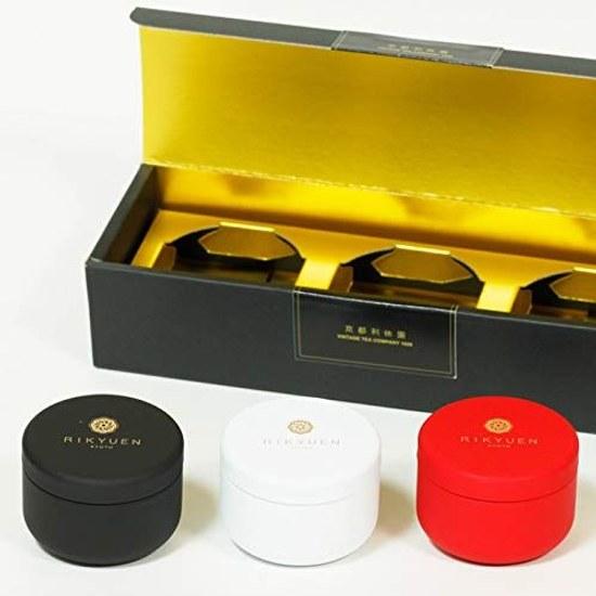 Kyoto Rikyuen RIKYUEN03 Black Hojicha White Sencha Asamiya Tea Year-End Gift Bag Type item-black-white-red-Petit