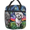 Night Saint Bernard Dog Lunch Bag Women Cooler Thermal Insulated Lunch Box for Kids School Children