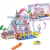 1 Change 2 Friends City House Summer Holiday Seaside Villa Apartment Slide Building Blocks Sets Figures Toys for Kid Girls Gift