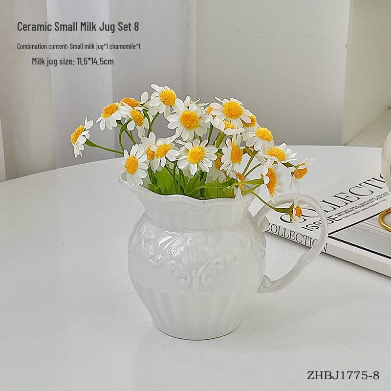 Keramisk vas i Wabi-Sabi-stil för blommor: Prydnad för vardagsrum för hydroponiska arrangemang och vattenutställningar med färska blommor