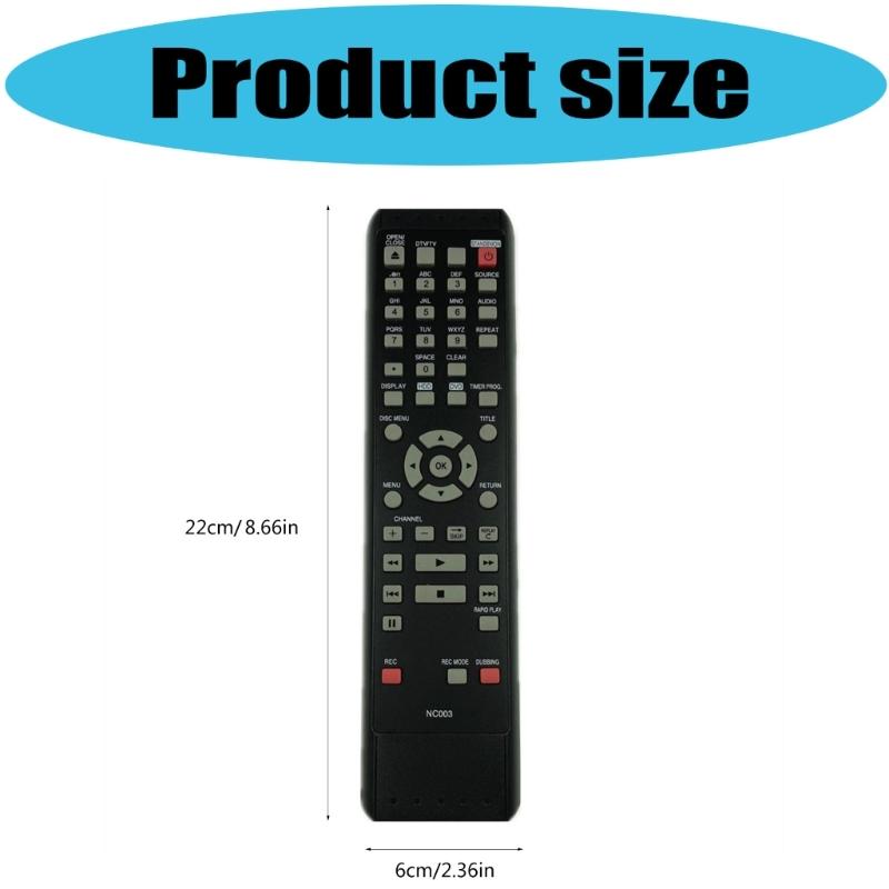 Easy to Use Remote for DVDs Recorders with Intuitives Button Layout for Home or Travel Use Ensuring Convenient Control