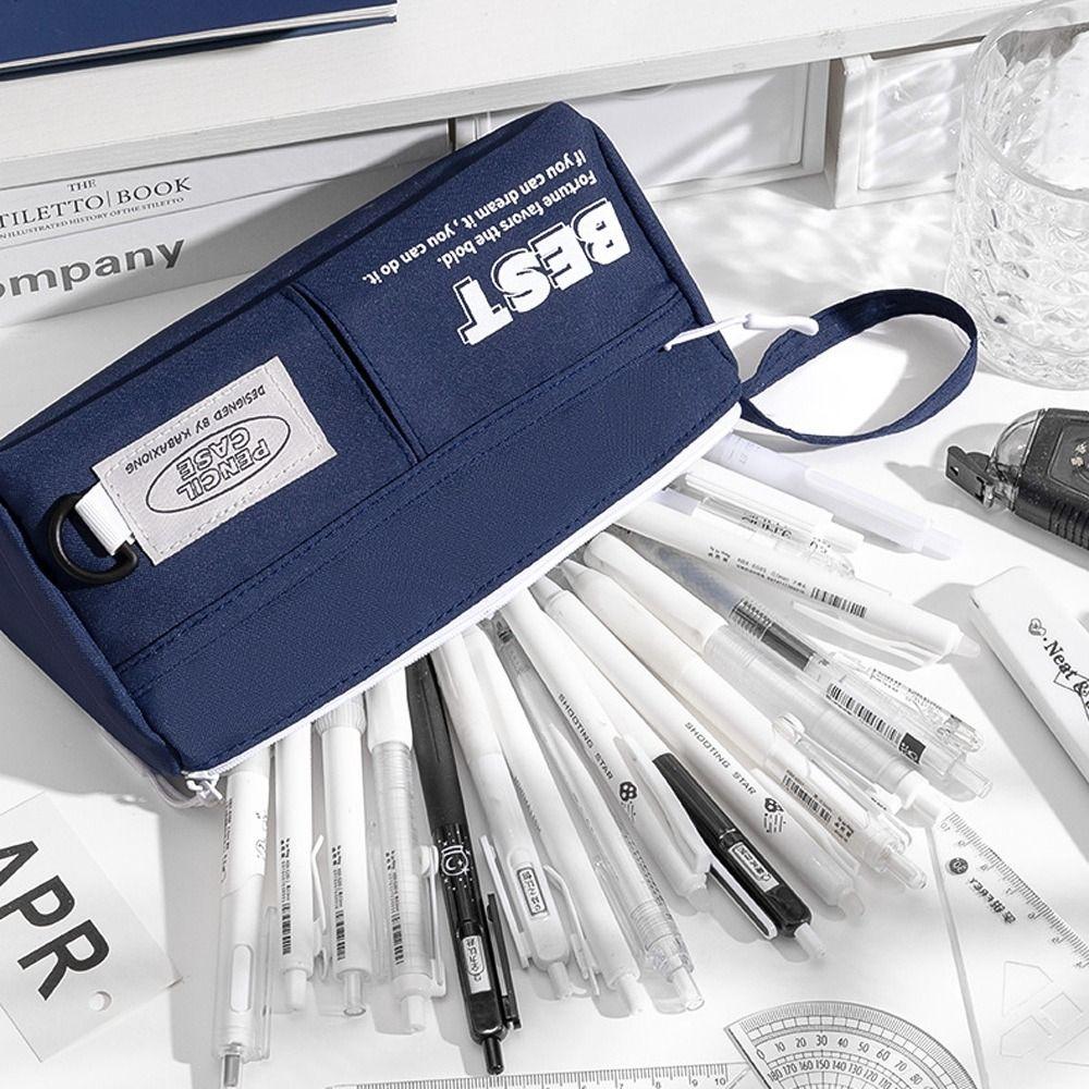 2 Layers Pen Bag Portable Pencil Pouch Fashion Pencil Case Student