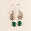 Green Onyx Gemstone 925 Sterling Silver Jewelry Handcrafted Women Earrings 1.8" EE-88-13