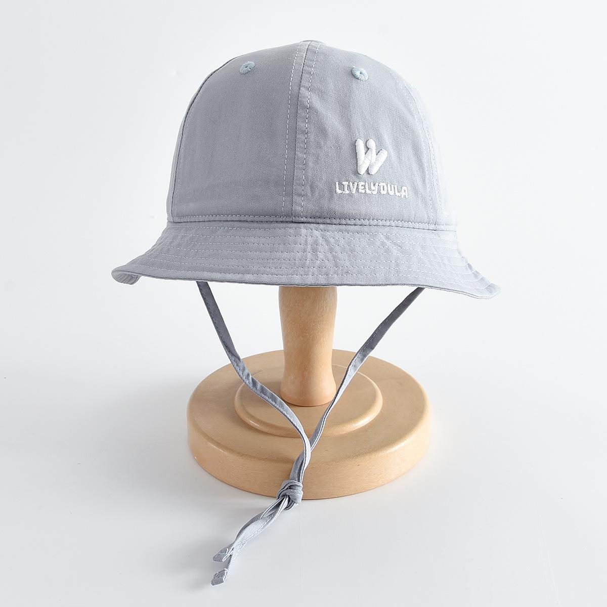 Вышитая ветрозащитная солнцезащитная панама 48-50cm Hat синий серый