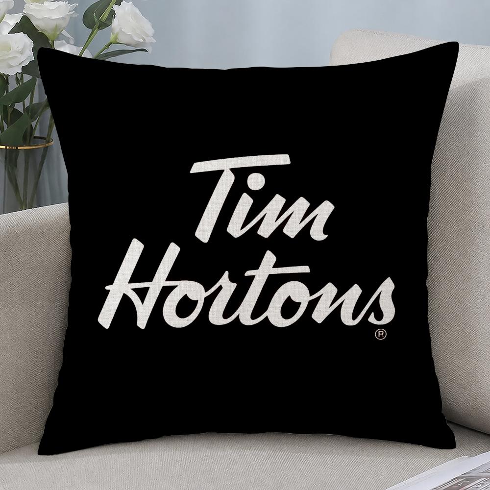 Brand Tim Hortons Cushion Cover Cushion Covers Natural Linen Breathable Sofa Bedroom Decor Pillowcase