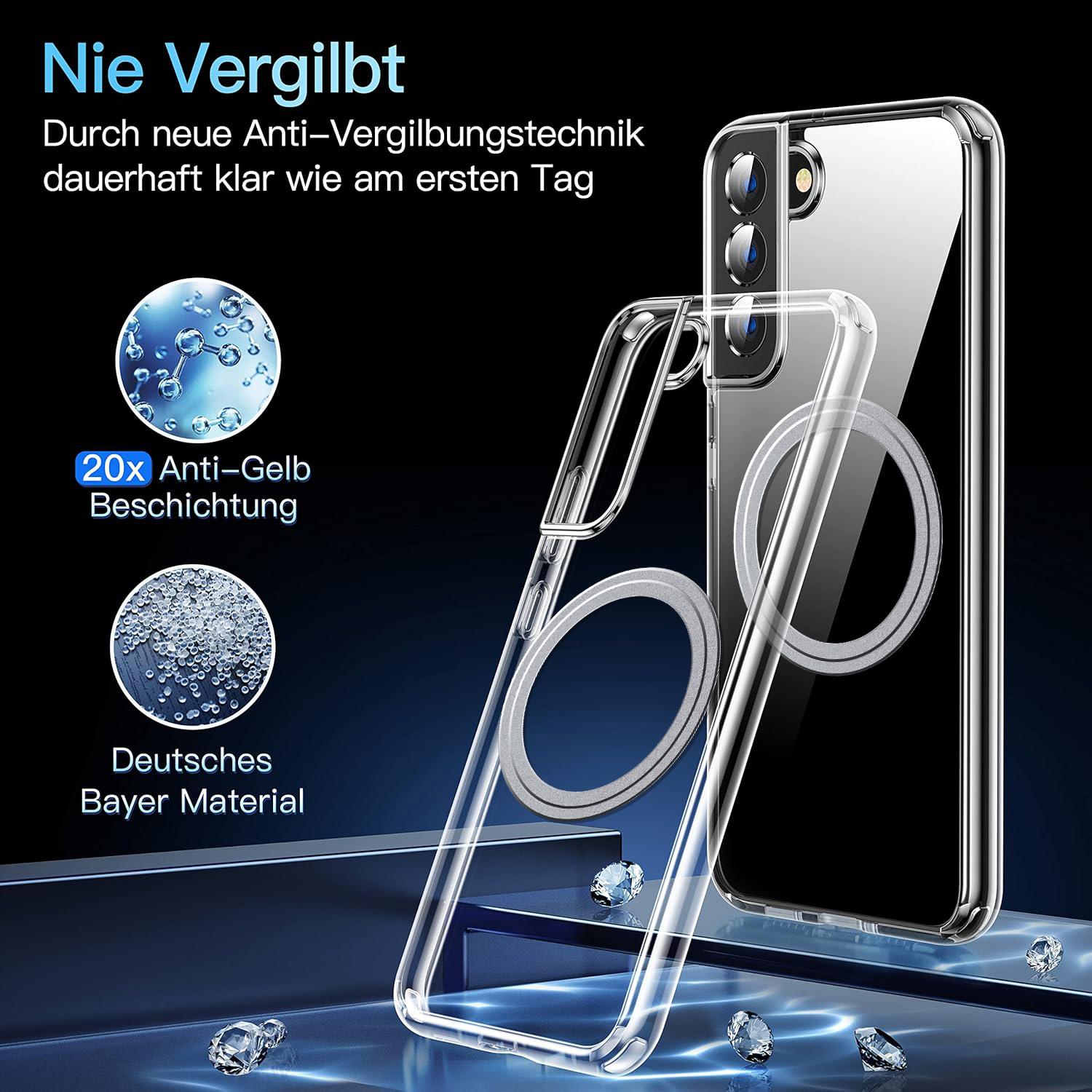 

For Samsung Galaxy S22+ 5G Phone Case Compatible with MagSafe TPU+PC Clear Back Cover A