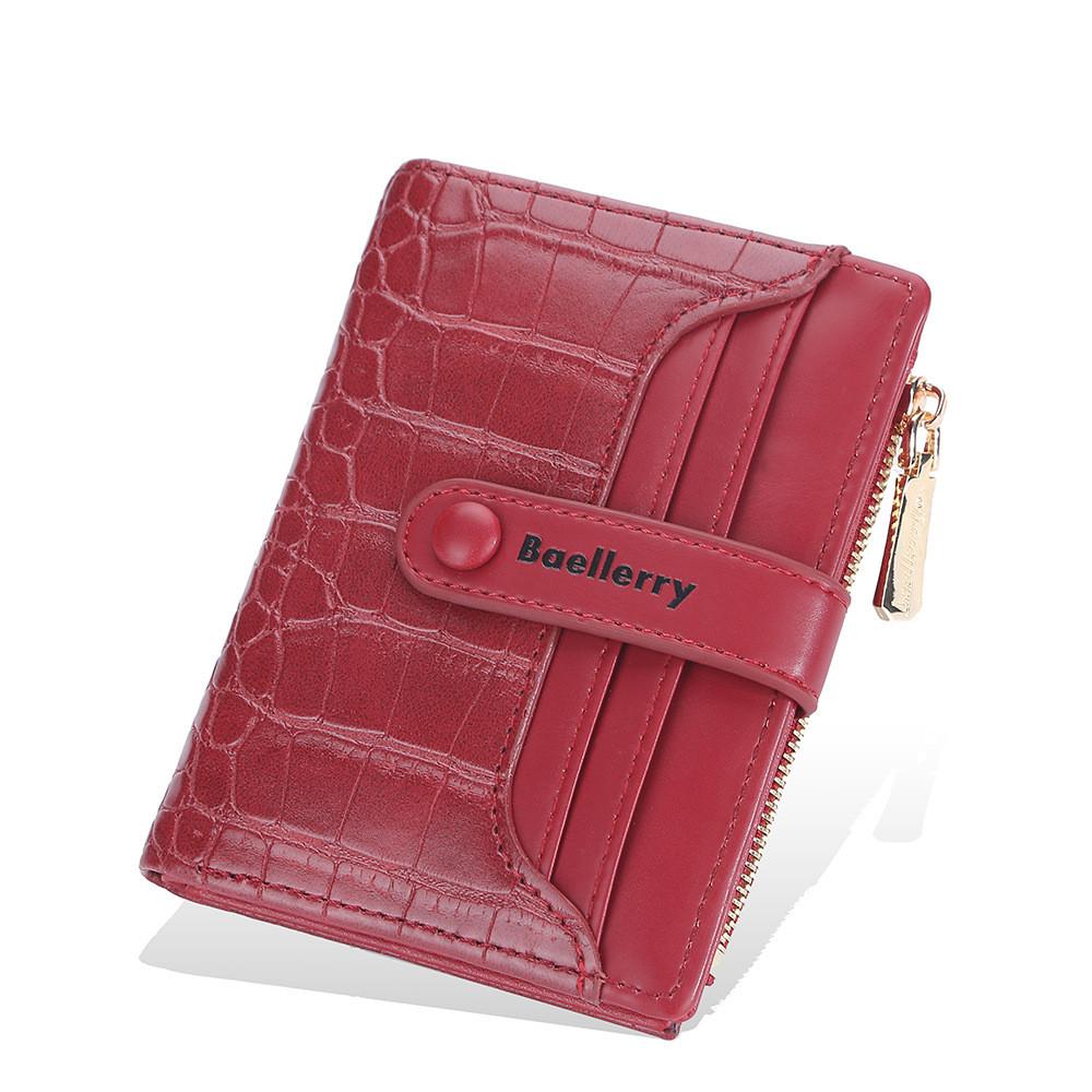Pu Leather Womens Short Wallet With Two Fold Design And Multiple Card Slots