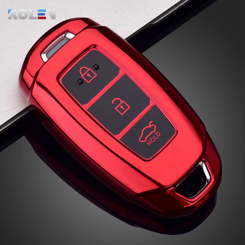 Soft Tpu Car Remote Key Case Cover Shell Fob For Hyundai Ix35 I30 Kona Solaris Encino Azera Grandeur Accent Fe Tm Santa Palisade