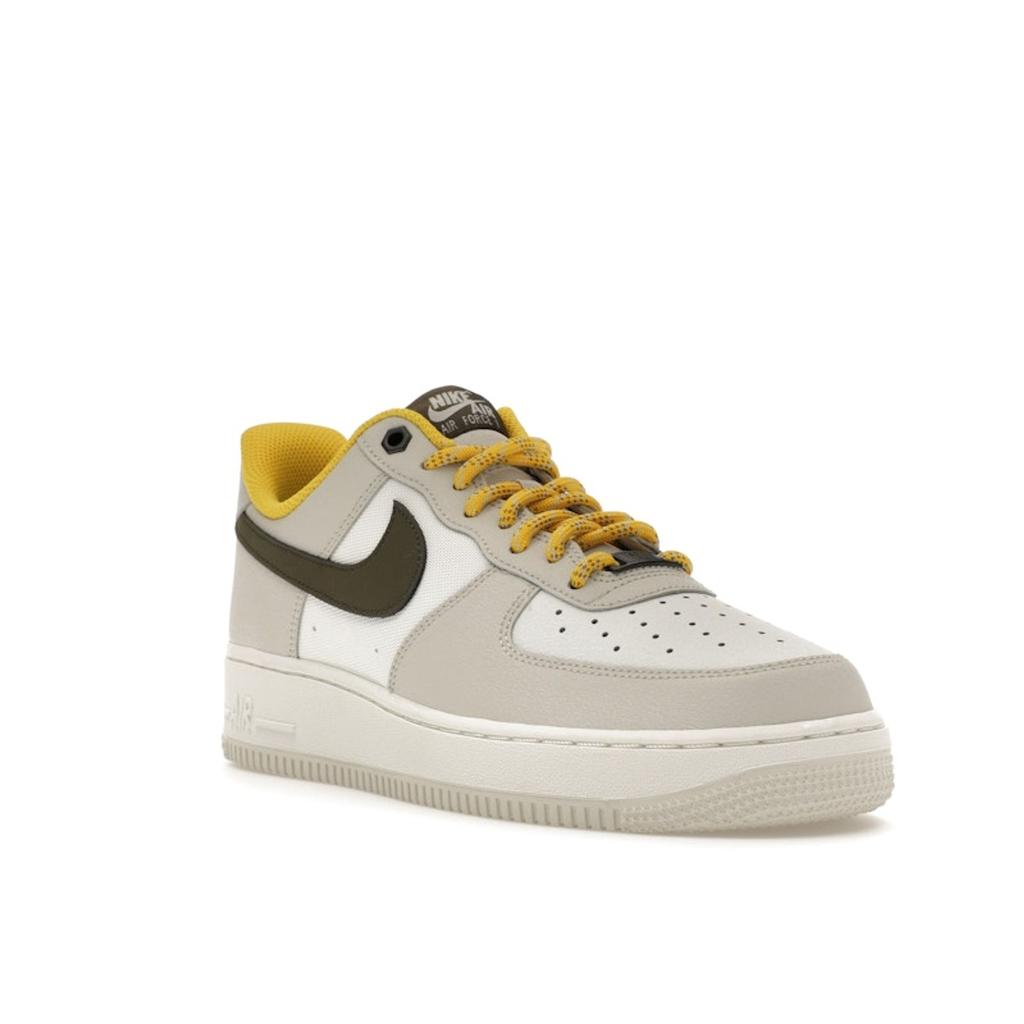 Nike Air Force 1 Low Premium Light Bone Cargo Khaki Men Sneakers Cream Summit-White Vivid-Sulfur FV3628-031