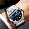 Business Watch Waterproof Luminous Date Calendar Function Men's Stainless Steel Quartz Wristatch
