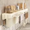 Wall Mounted Kitchen Knife Holder No Drill Multifunctional Storage Rack for Utensils and Chopsticks