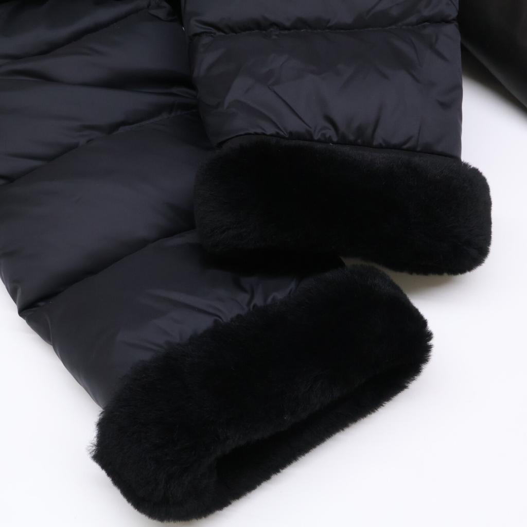 EMMETI Black RAIMONDO Mouton Leather Down Coat Coat 48 blackUsed