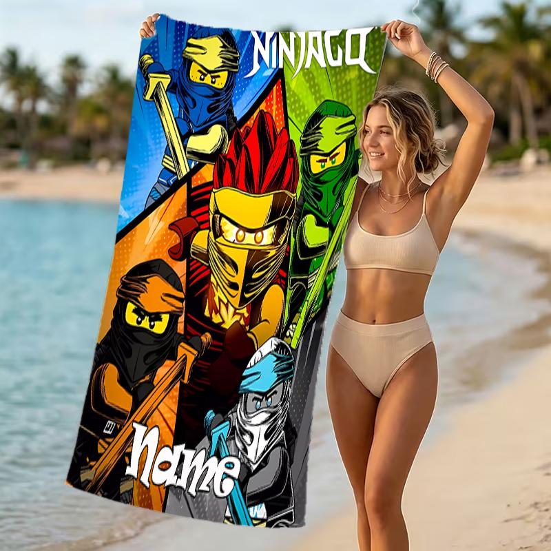 Customizable personalized beach towels Lego Ninjago themed designs.Suitable for the beach, yoga, sports;ideal as beach accessories