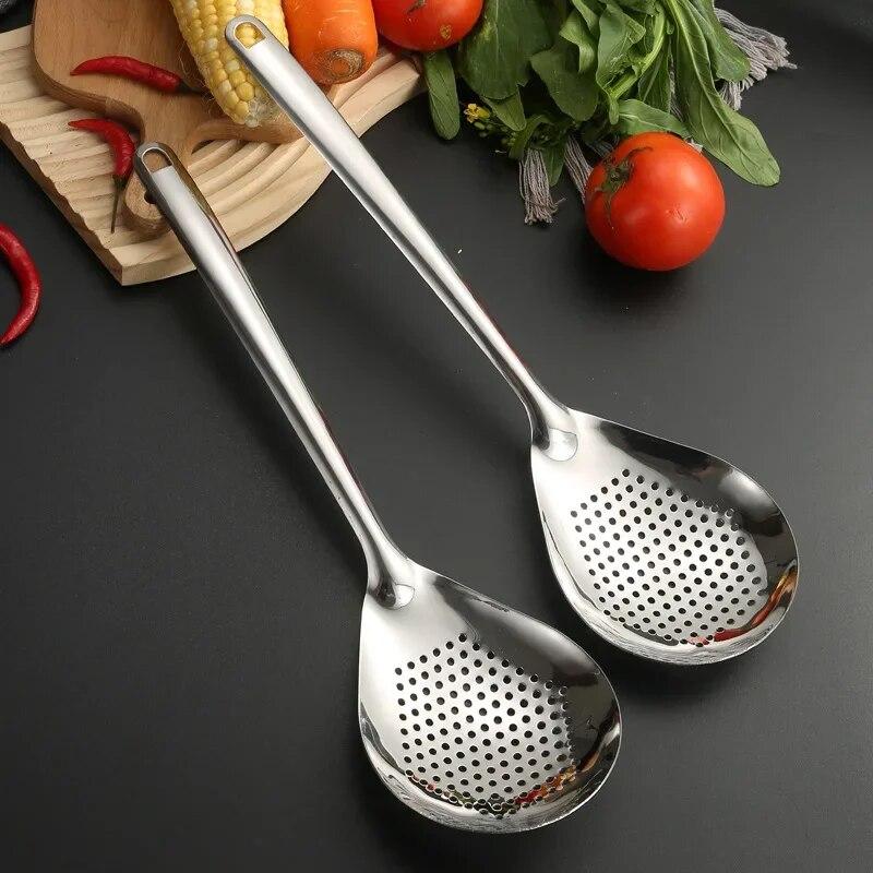 Stainless Steel Strainer Spoon Kitchen Colander Spoon Spoon Filter Strainer Food Skimmer Colander