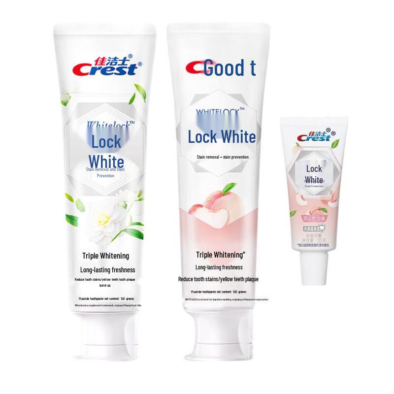 Crest Dual-Color Whitening Toothpaste (Jasmine Camellia & White Peach)