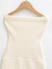 Pure Desire Strapless Bodycon Knit Mini Dress: Slim-Fitting, Waist-Cinching, Textured for Figure Highlighting.