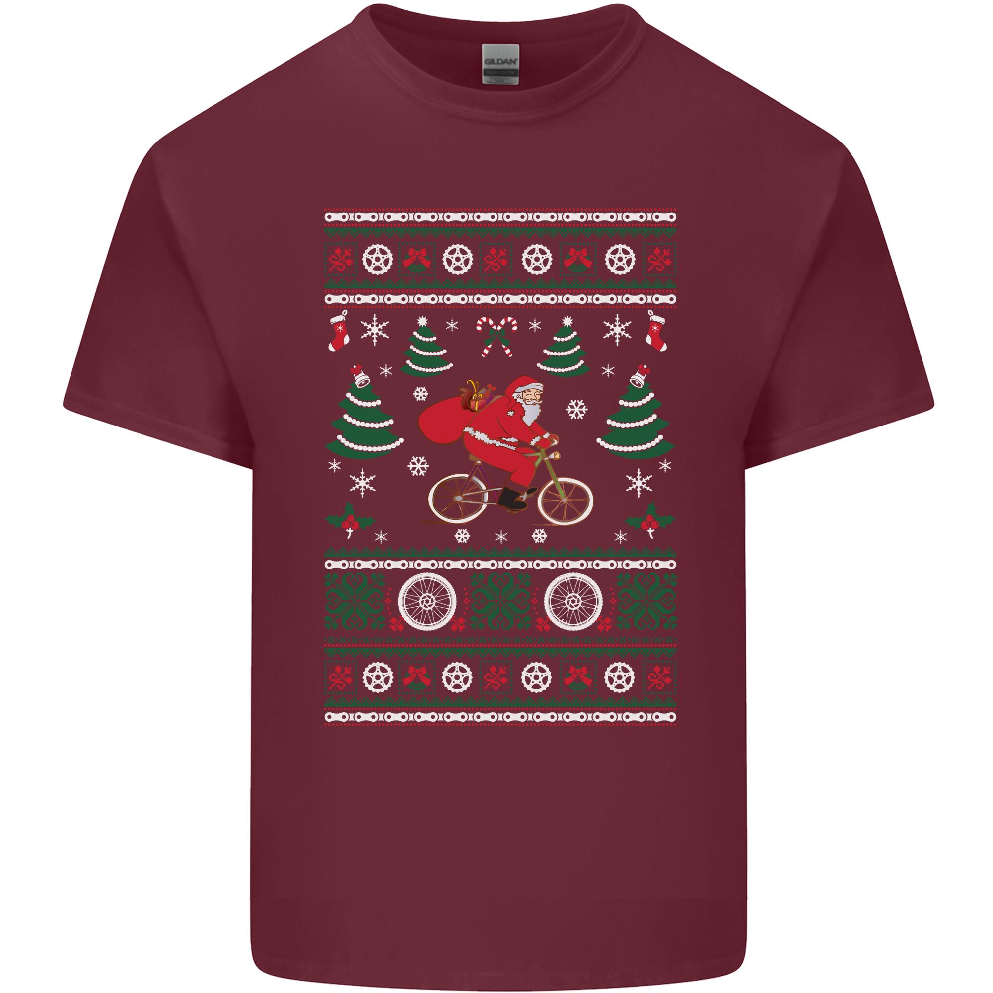 Cycling Santa Claus Christmas Cyclist Unisexs Light Cotton TShirt S