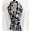 Cotton Plaid Scarf for Both Male and Female Students Versatile and Warm Long Silk Scarf