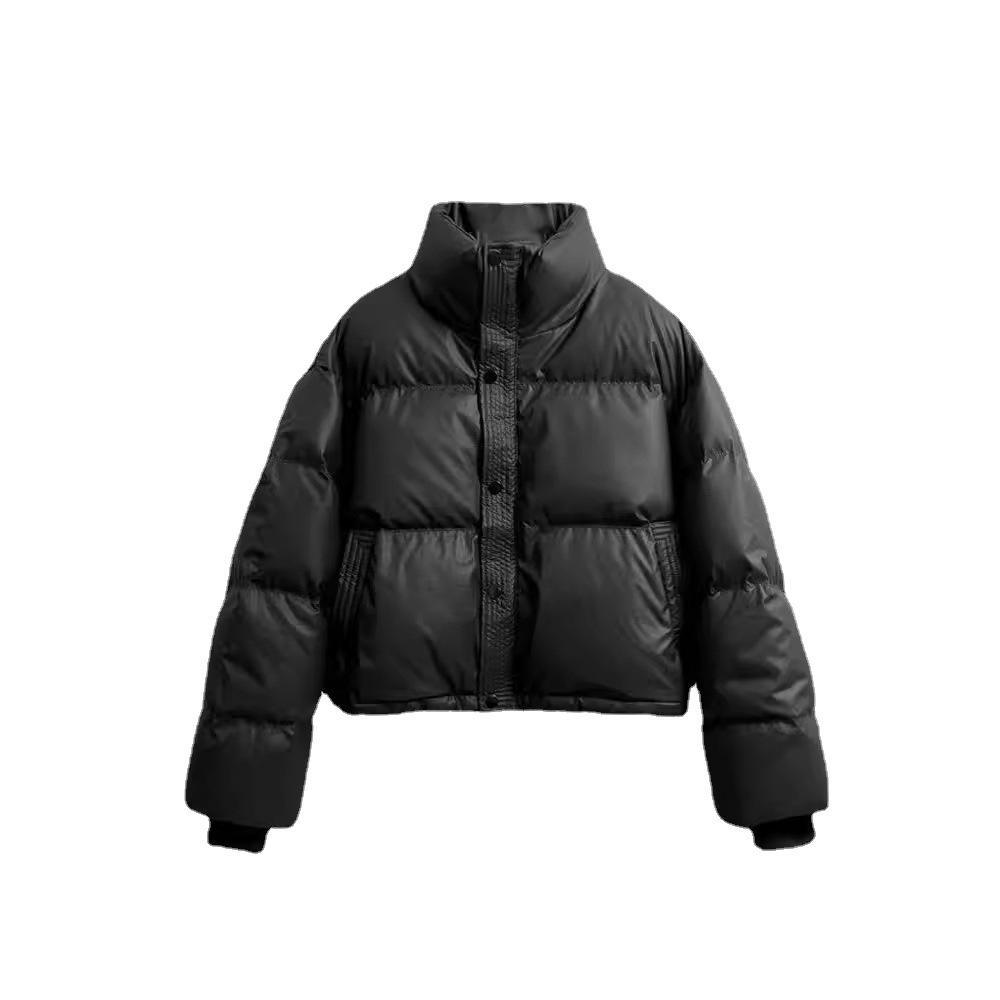 Women's 2024 Short Style Loose Thickened PU Leather and Cotton Jacket