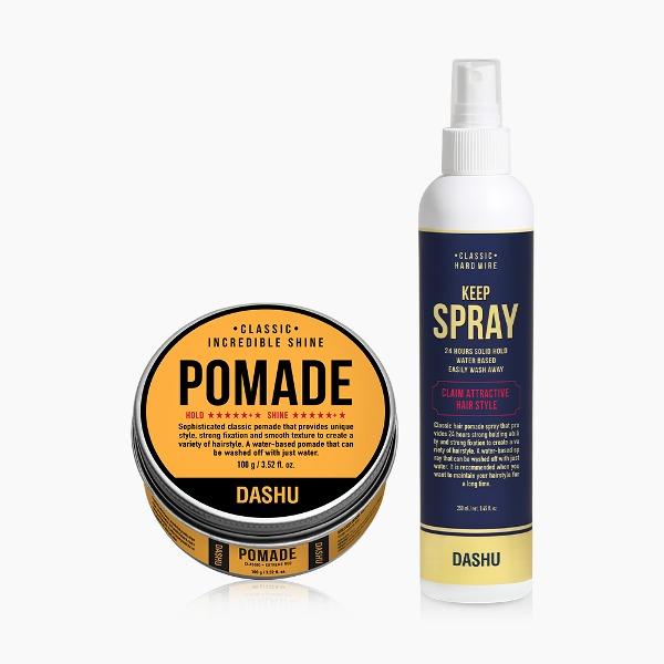 DASHU Shine Pomade 100g + Hard Keep Spray 250ml