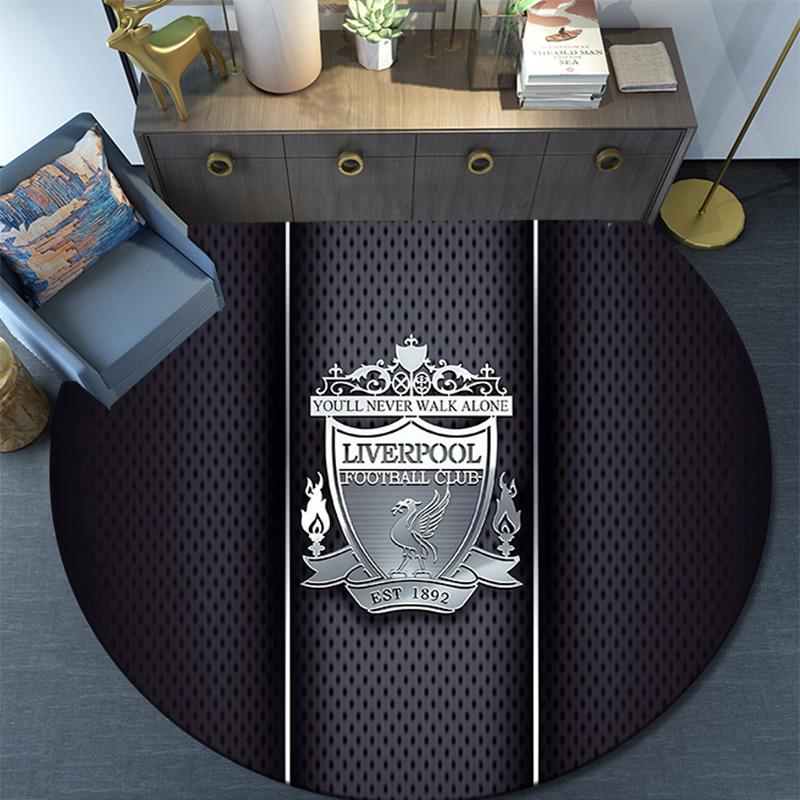 Liverpool Football Club3 Round Area Rug,Carpet Rug for Living Room Bedroom Sofa Playroom Decor,Non-slip Floor Mat