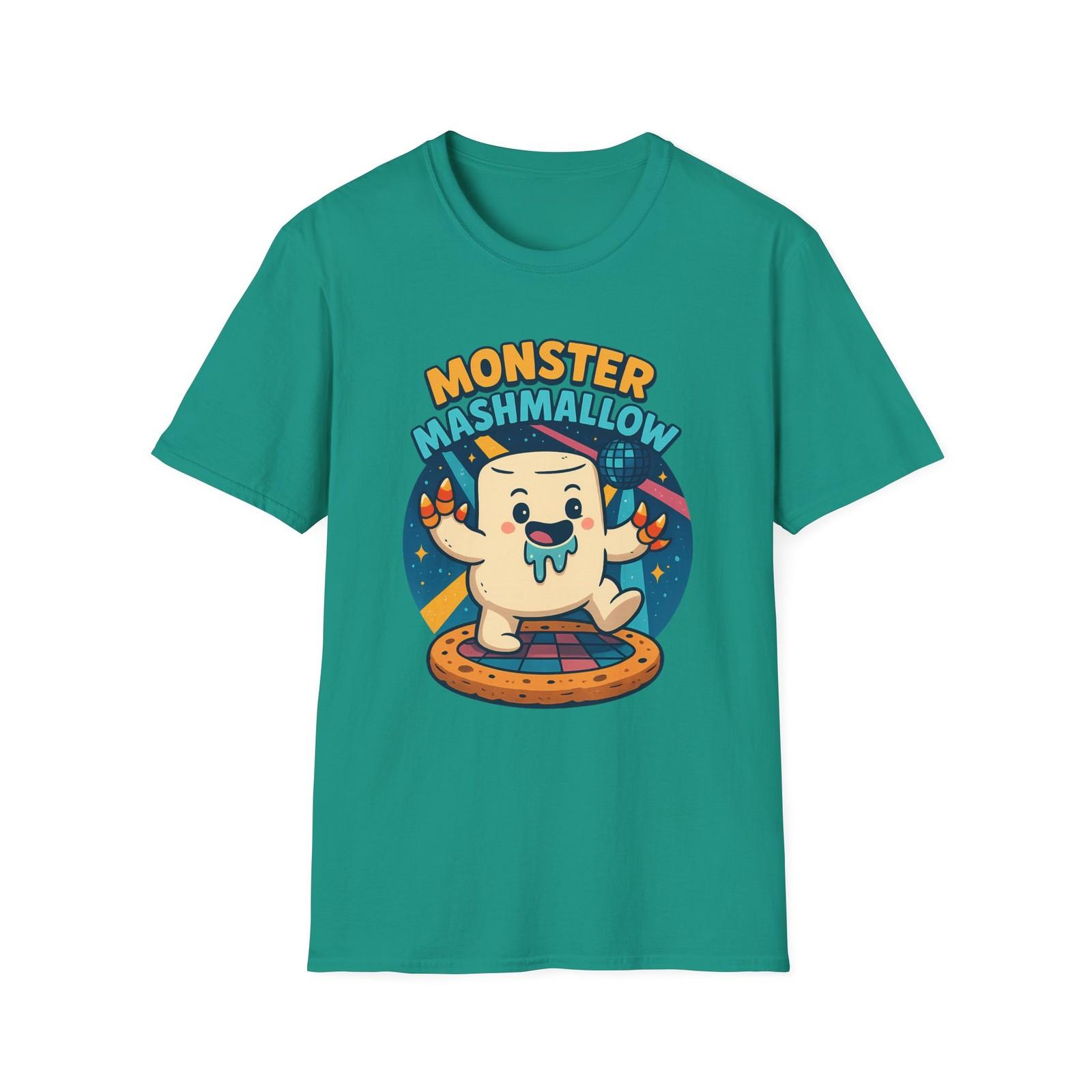 Unisex Softstyle T-Shirt Mens Womens Tees Top Monster Mashmallow Funny Marshmallow Disco Halloween S