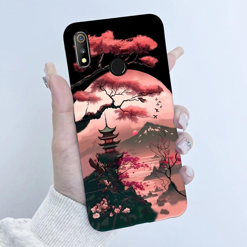 For Realme 3 3i 3Pro Phone Case Butterfly Flower Girl Design Soft Silicone TPU Back Housing for Oppo Realme 3 Realme3 Pro Covers