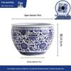 Large Blue and White Porcelain Ceramic Fish Tank for Desktop - Suitable for Goldfish, Turtles, Water Lilies, and Lotus