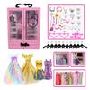 75PCS Wardrobe Set Portable With Doll Clothes and Accessories Hangers Dress Shoes for 11.5in/30cm Dolls Fashion Style Fun Toys