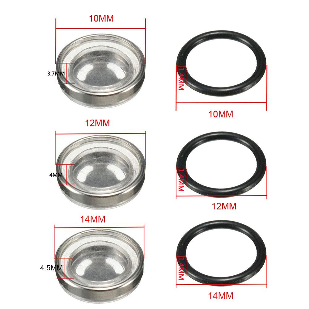 1Pc Motorcycle Master Brake Cylinder Reservoir Sight Glass Motorcycle Dirt Bike Gasket 14mm 12mm 10mm Universal Accessories