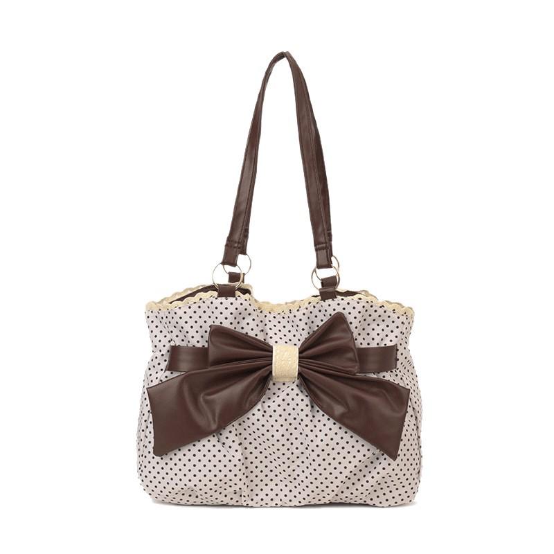 Frühling/Sommer 2026 Gepunktete Schleife Spitze Große Kapazität Schultertasche für Damen
