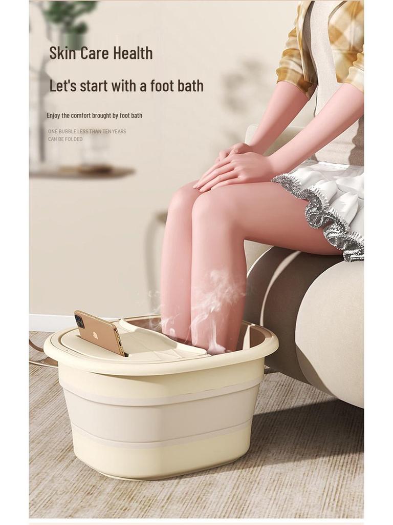 Foldable Thickened Foot Soak & Massage Basin for Home Use