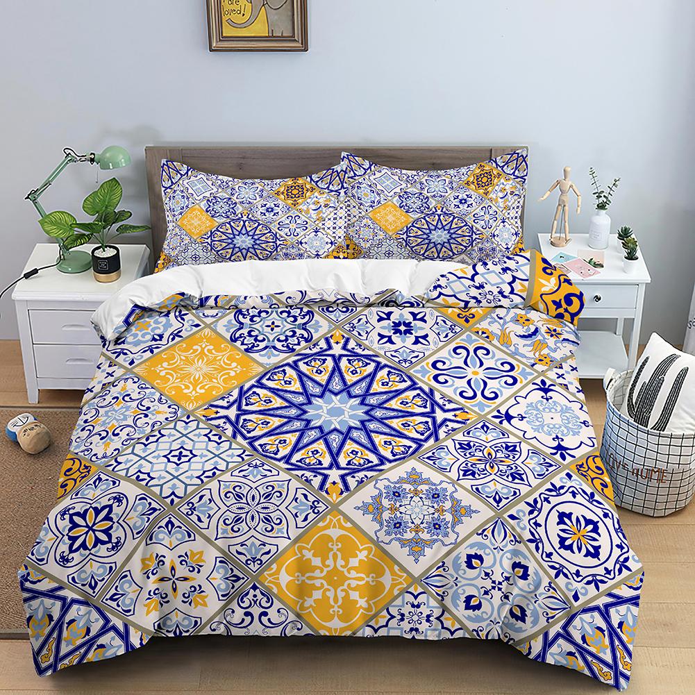 Bohemian Mandala Duvet Cover Boho Chic Hippie Bedding Mandala for Aducts Boys Girls Black White Bedroom Decoration Queen King
