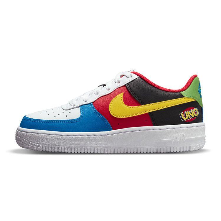 

Nike x UNO Air Force 1 Low (GS) 50th Anniversary White Red Blue Gold DO6634-100 EU 35.5