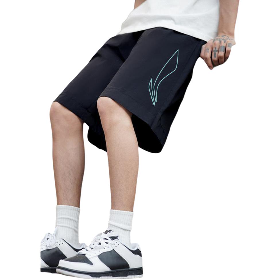 Li Ning Sports Life Collection Casual Shorts Men's Cool And Refreshing Black YKSU103-2